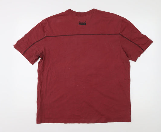 Adidas Men's Red L Cotton Short Sleeve T-Shirt