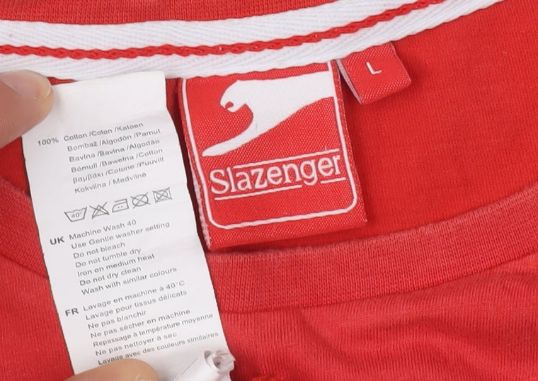 Slazenger Men's Red Tank Top, L, 100% Cotton