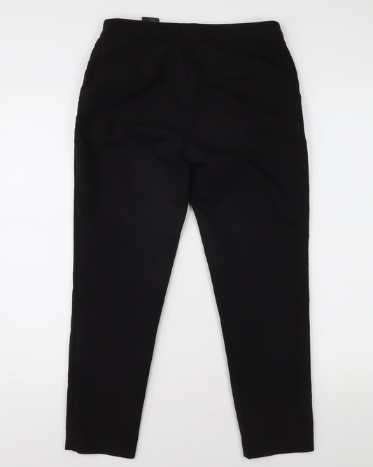 Womens UK Size 6 H&M Regular Fit Cropped Black Trousers