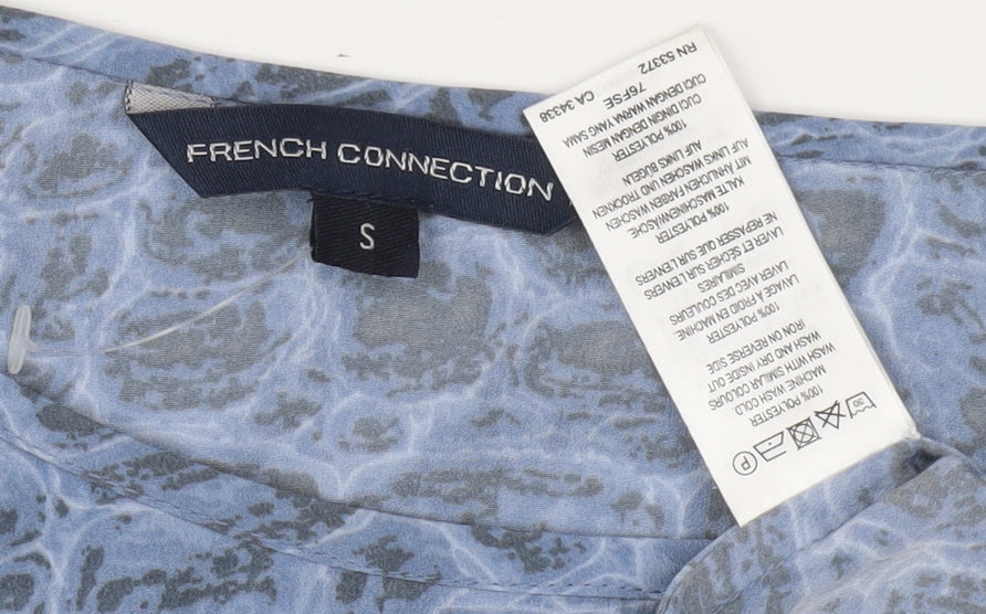 Womens UK Size S French Connection Blue Basic T-Shirt