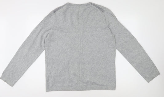 Esprit Men's Grey V-Neck Pullover Jumper L