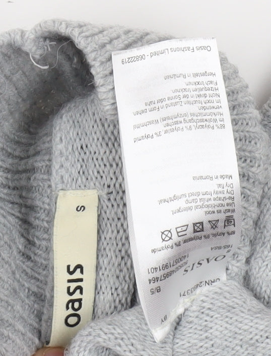 Womens UK Size S Oasis Grey Cape Jumper