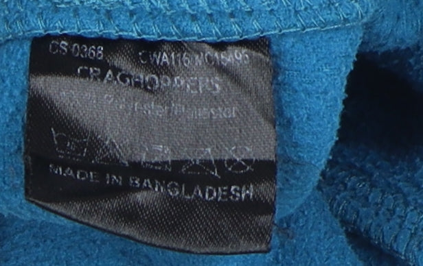 Brand and care label for Craghoppers Blue Henley Sweatshirt unisex adult 12 active