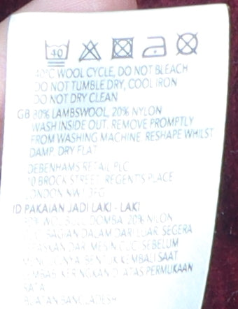 Hammond & Co. Men's Red XL Wool Pullover V-Neck Jumper