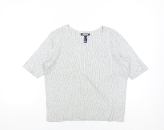 Womens UK Size M Lands' End Grey Basic T-Shirt