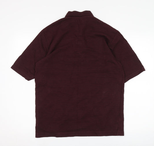 District Men's Red Polo Shirt S Short Sleeve Cotton Casual