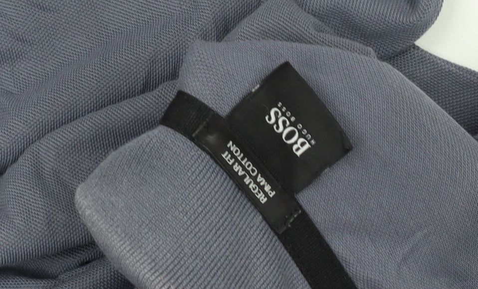 Hugo Boss Men's Grey Polo Shirt L Cotton Casual