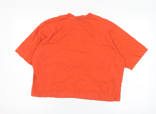 Womens UK Size 12 COLLUSION Orange Basic T-Shirt