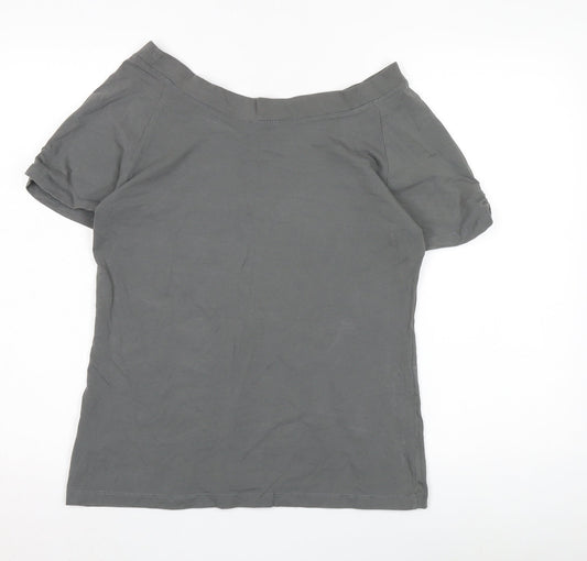 Womens UK Size XL Jackpot Grey Basic T-Shirt