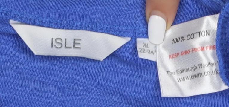 Womens UK Size XL ISLE Blue T-Shirt