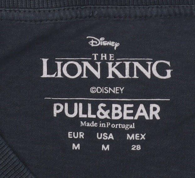 Unisex Adults UK Size M Pull&Bear Black Cropped T-Shirt
