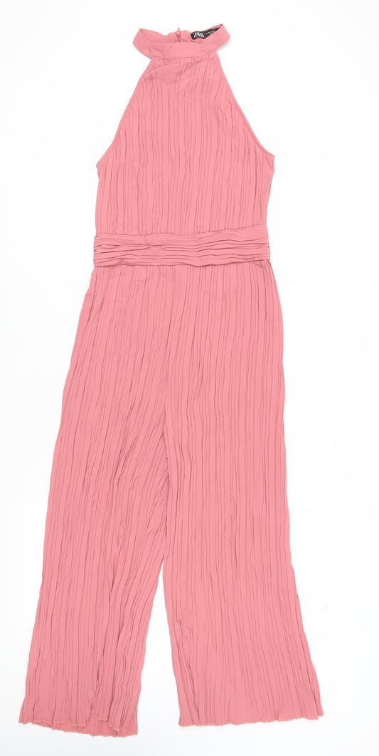 Womens UK Size XS Zara One-Piece Pink Jumpsuit