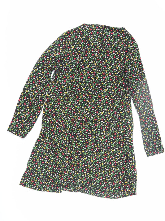 Next Women's Floral Dress Black Multicoloured Size 16