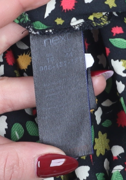 Next Women's Floral Dress Black Multicoloured Size 16