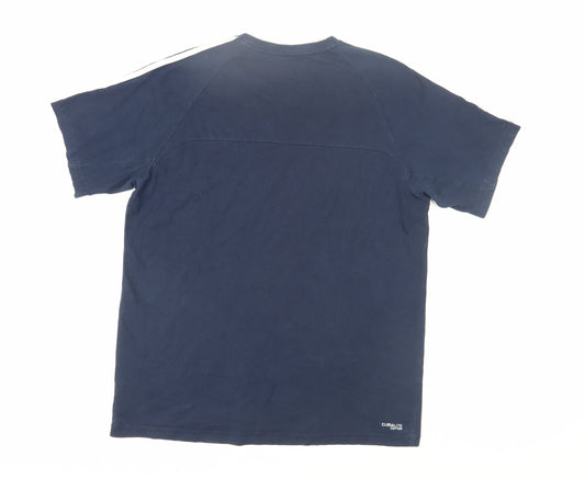 Adidas Men's Blue Cotton T-Shirt L - Breathable & Stylish