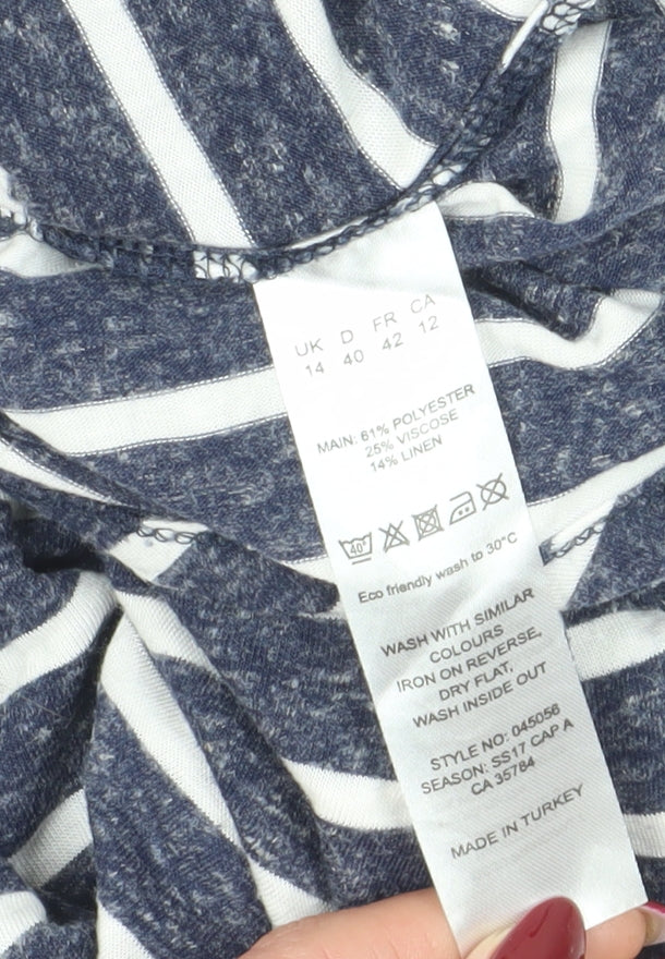 Womens UK Size 14 DASH Blue Jersey T-Shirt