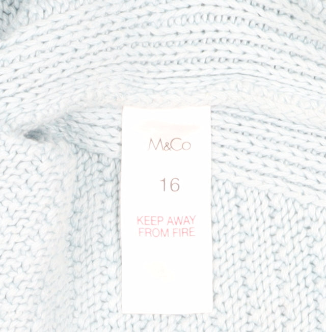 Womens UK Size 16 M&Co Blue Pullover Jumper