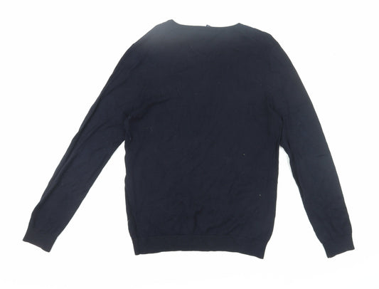 Gap Men's Black V-Neck Pullover Cotton Jumper M