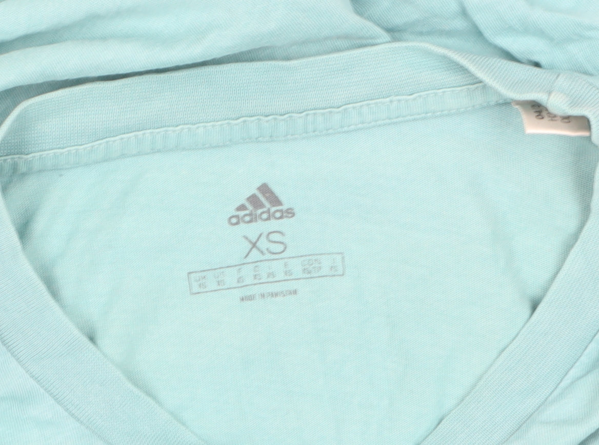 Adidas Men's Blue XS Cotton Logo T-Shirt