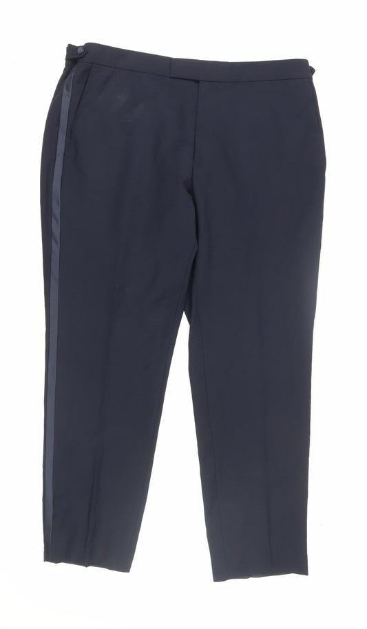 Additional front view of Autograph Men's Black Wool Dress Pants, size M
