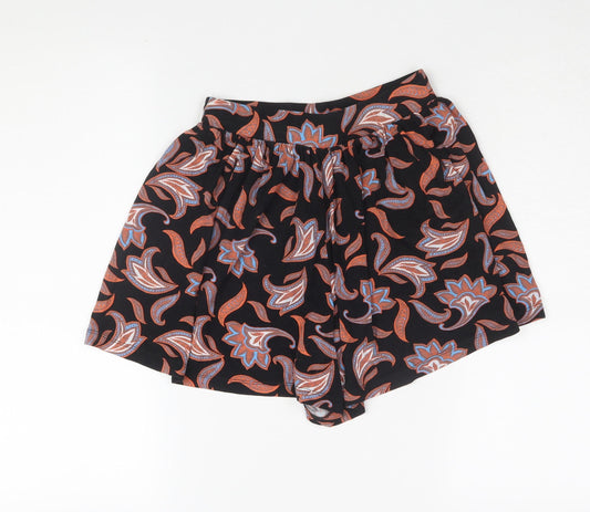ASOS Women's Black Paisley Shorts, Size 8, Stretchy and Comfy