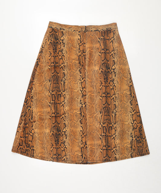Dorothy Perkins Women’s Brown A-Line Animal Print Skirt 12