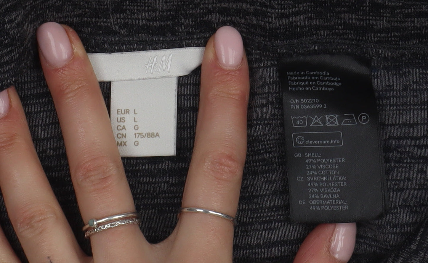 H&M Women's Black Midi Pencil Skirt, Size L - Elegant Knit