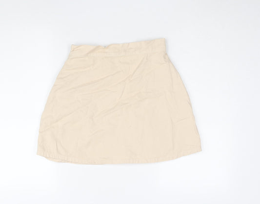 PrettyLittleThing Beige Women's Skirt, Size 8, Cotton