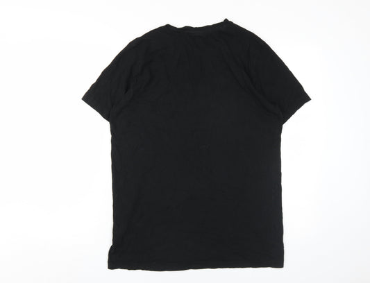 Puma Men's Black Cotton Logo T-Shirt Medium