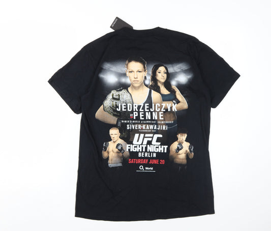 UFC Men’s Black Medium T-Shirt, Sports Graphic, New