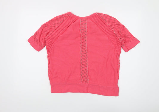 Duffy Women's Pink XS Open-Knit Pullover Jumper
