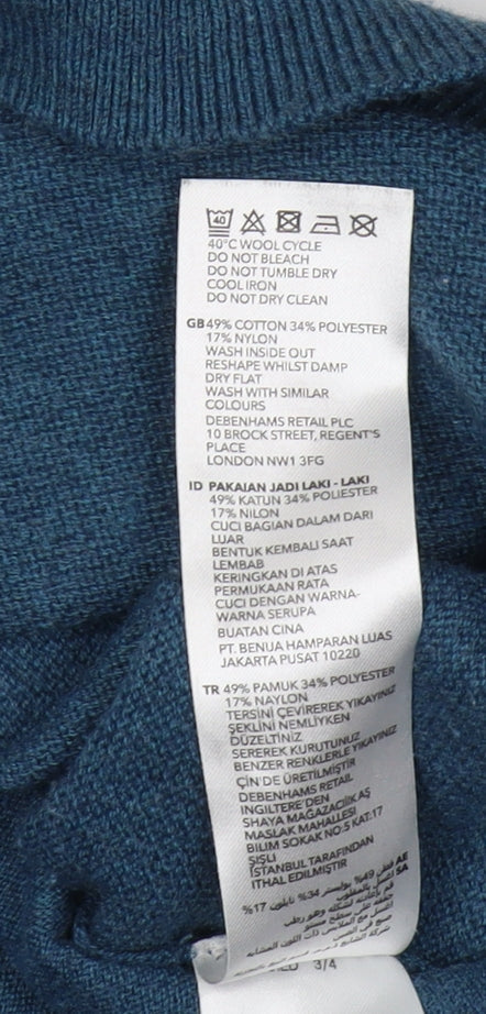 Red Herring Men's Blue Cotton Pullover Jumper L