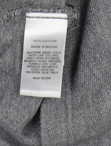 Express Men's Polo XL Black Grey Striped Classic Summer