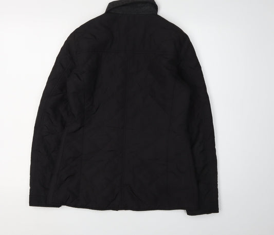 Womens UK Size 8 Dorothy Perkins Black Quilted Coat