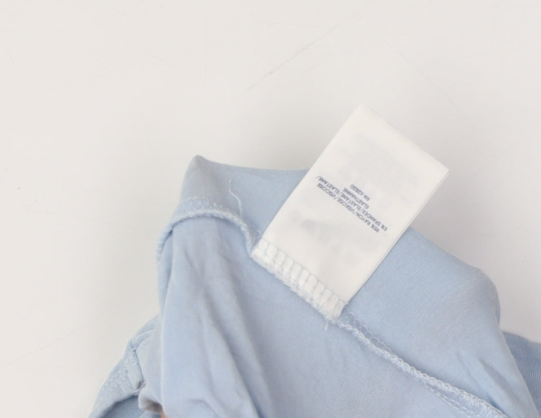 Lands' End Women's Blue Basic T-Shirt, XL, Casual Summer