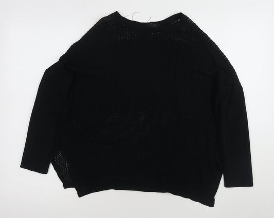Womens UK Size 10 Topshop Black Pullover Jumper