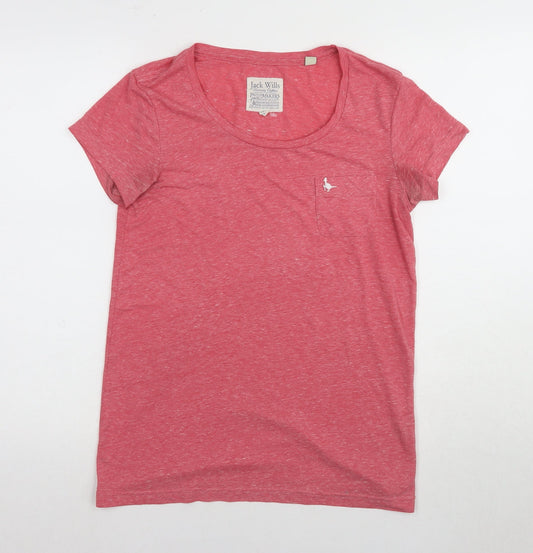 Womens UK Size 10 Jack Wills Pink Basic T-Shirt