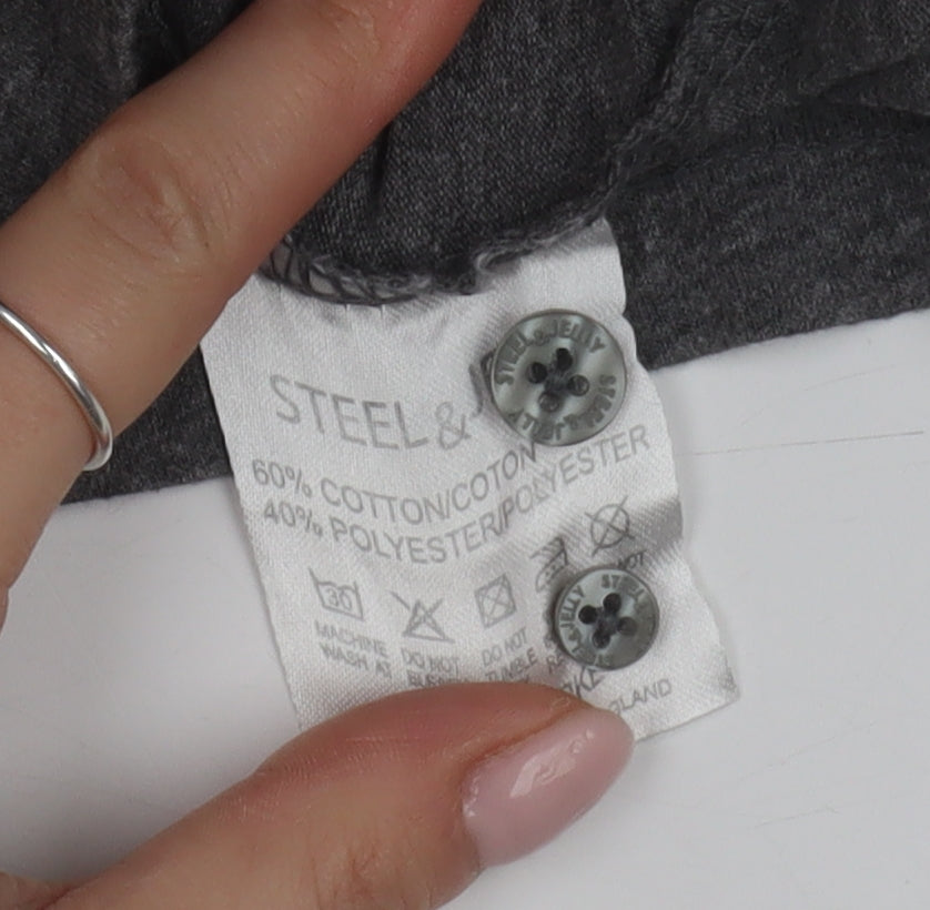 Steel & Jelly Men's Grey Polo, Size L, Short Sleeve