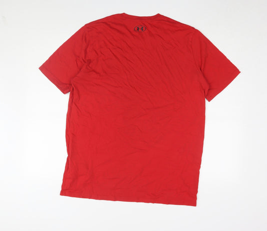 Under Armour Men's Red Crew Neck Relaxed T-Shirt L