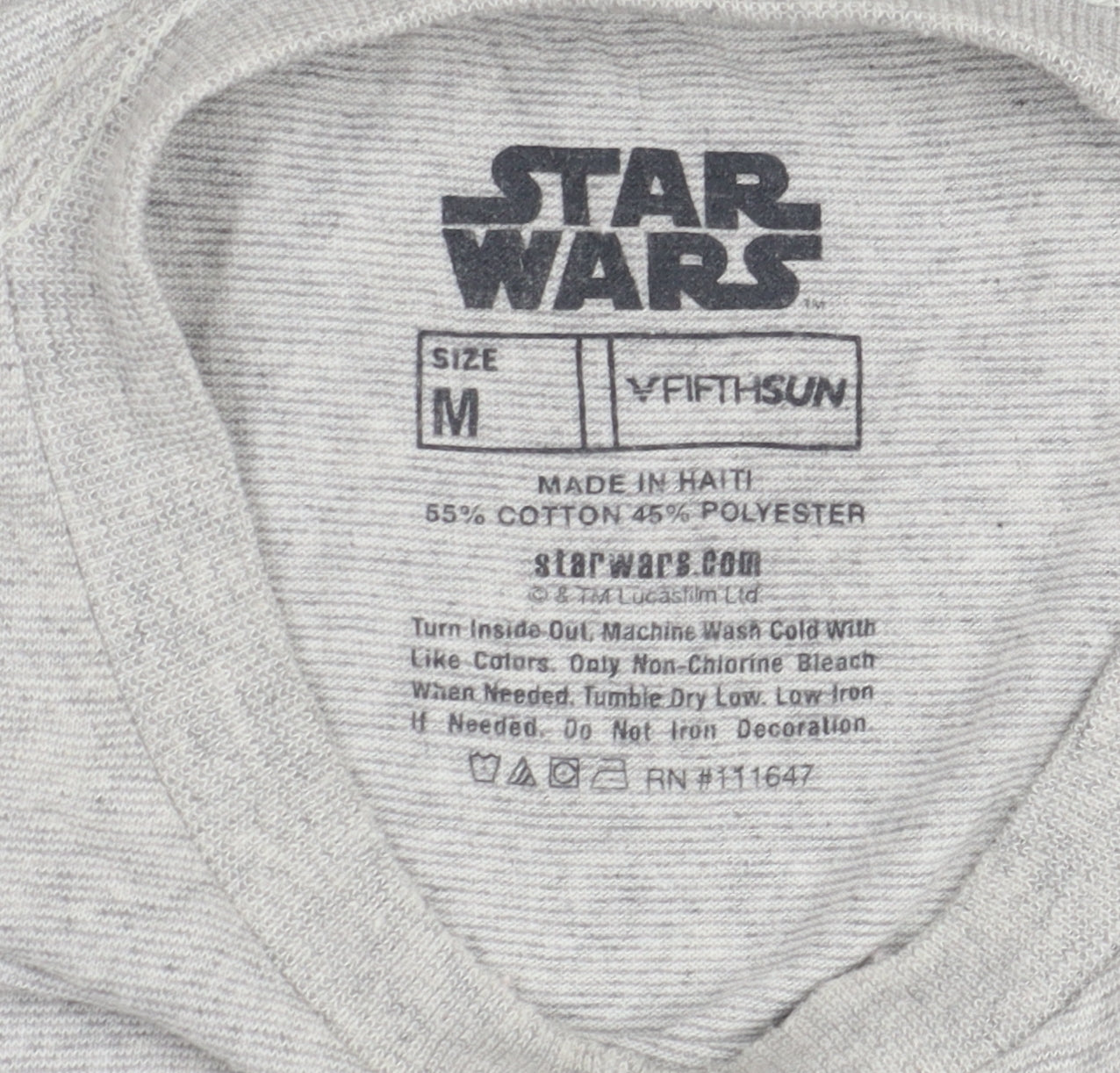 Fifth Sun Men's Grey Star Wars Alphabet T-Shirt M