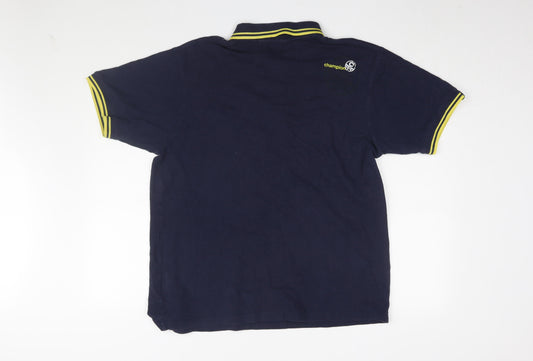 Champion Men's Blue XL Polo Shirt with Logo