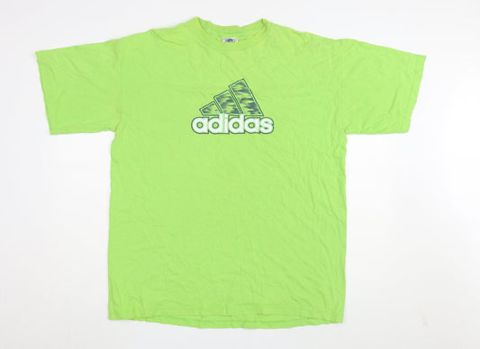 Additional front view of Adidas Men's Green L T-Shirt Sports Graphic Logo
