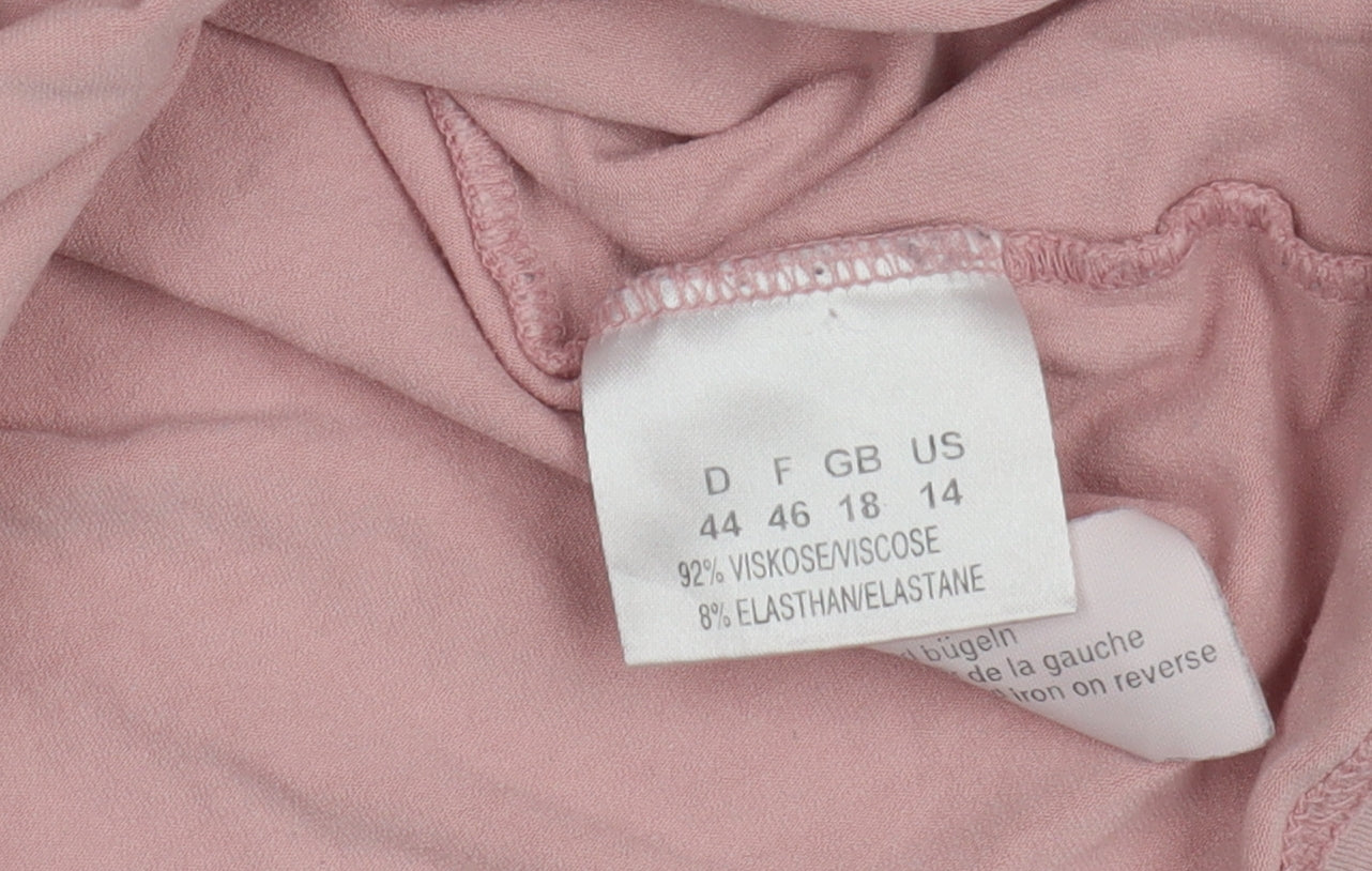 Womens UK Size 18 Olsen Pink Basic T-Shirt
