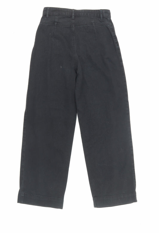 Monki Women's Wide-Leg Black Jeans, Size 4, Relaxed Fit