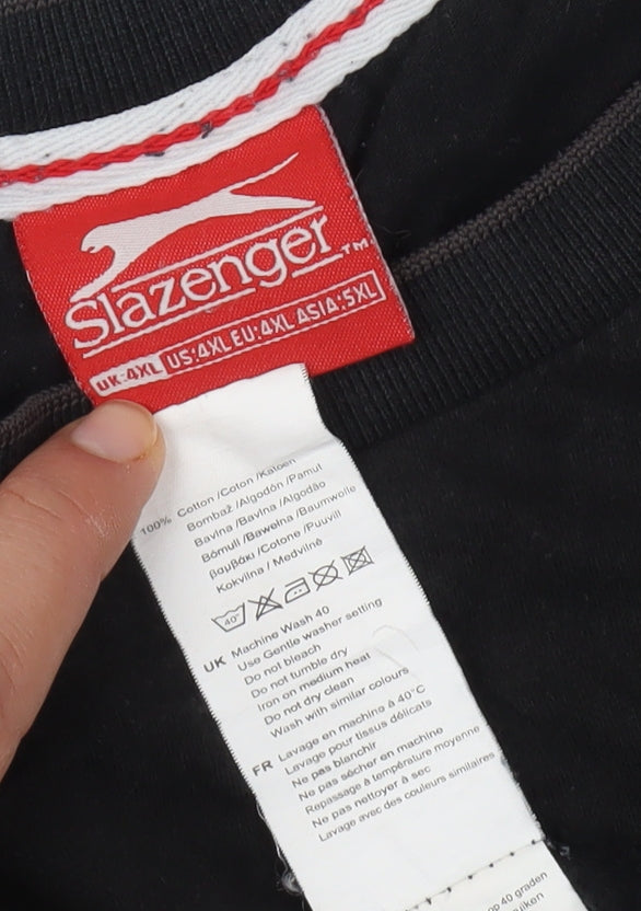 Slazenger Men's Black 4XL Jersey T-Shirt