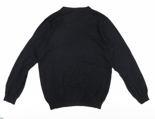 Jeff Banks Men's Black V-Neck Pullover M