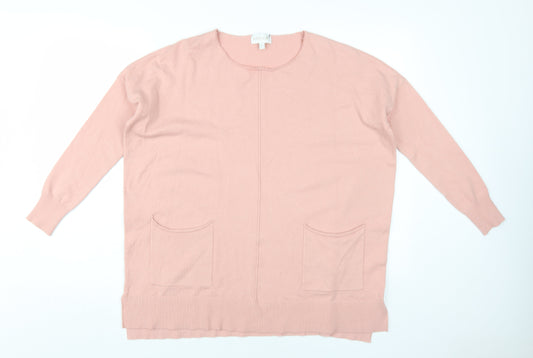 Womens UK Size 10 Apricot Pink Cardigan Jumper