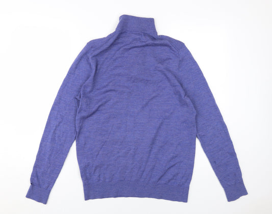 Paul Costelloe Men's Purple Wool Pullover Jumper Size S