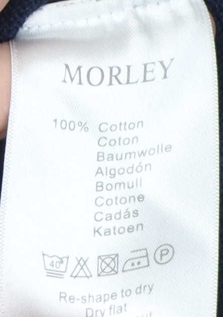 Morley Men's Blue 1/2 Zip Cotton Jumper M