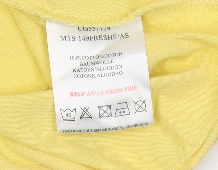 Mens UK Size L Brave Soul Yellow T-Shirt